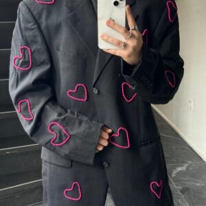 Hartjes roze / grijs