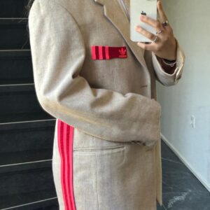 Reworked Adidas Creme/ Roze